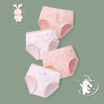Kids Toddler Girls Cute Cartoon Print Cotton Briefs Pajamas