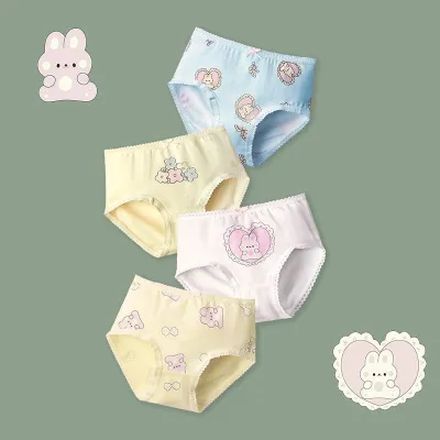 Kids Toddler Girls Cute Cartoon Print Cotton Briefs Pajamas