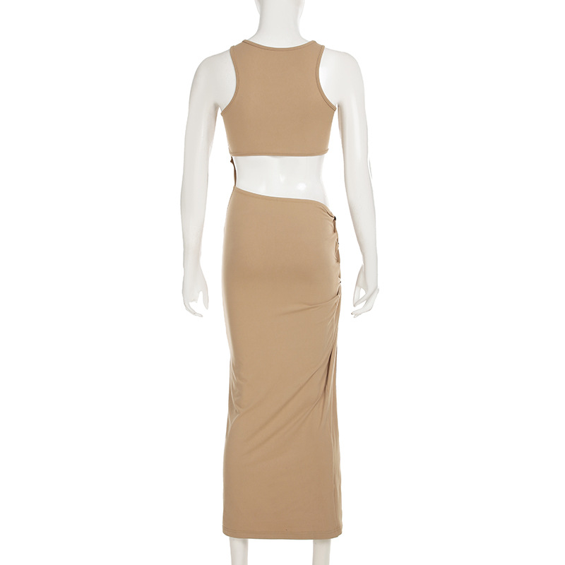 Wholesale Women Fashion Sexy Round Neck Sleeveless Metal