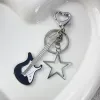 Black Guitar Star Keychain