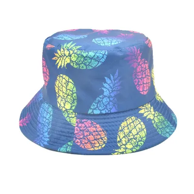 Summer Women Fashion Creative Smiley Panda Floral Print Sunshade Bucket Hats