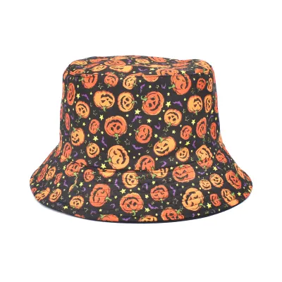 Summer Women Fashion Creative Smiley Panda Floral Print Sunshade Bucket Hats