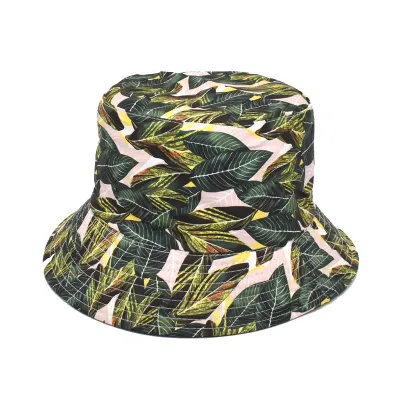 Summer Women Fashion Creative Smiley Panda Floral Print Sunshade Bucket Hats