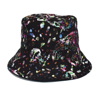 Summer Women Fashion Creative Smiley Panda Floral Print Sunshade Bucket Hats