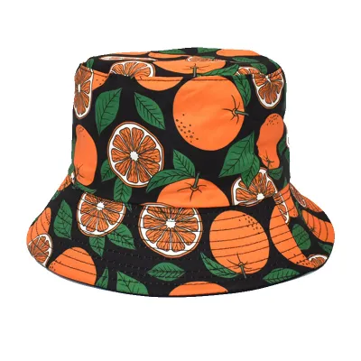Summer Women Fashion Creative Smiley Panda Floral Print Sunshade Bucket Hats