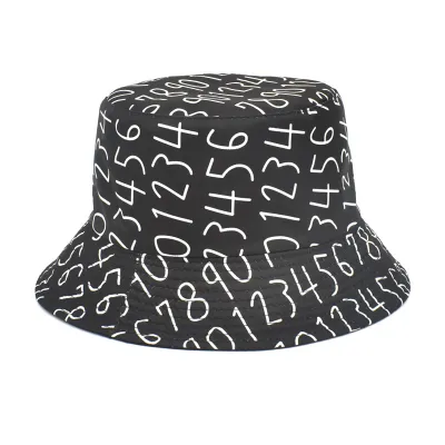Summer Women Fashion Creative Smiley Panda Floral Print Sunshade Bucket Hats