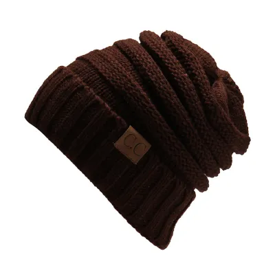 Autumn Winter Women Fashion Letter Labeling Wool Knitted Hat