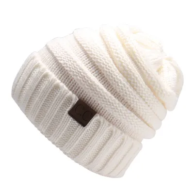 Autumn Winter Women Fashion Letter Labeling Wool Knitted Hat