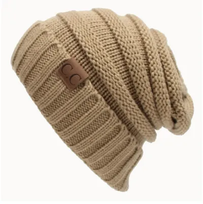 Autumn Winter Women Fashion Letter Labeling Wool Knitted Hat
