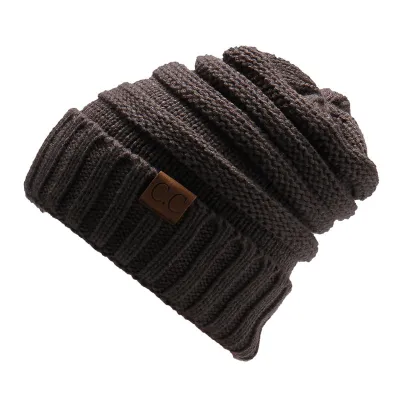 Autumn Winter Women Fashion Letter Labeling Wool Knitted Hat
