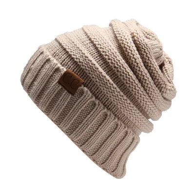 Autumn Winter Women Fashion Letter Labeling Wool Knitted Hat