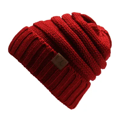 Autumn Winter Women Fashion Letter Labeling Wool Knitted Hat
