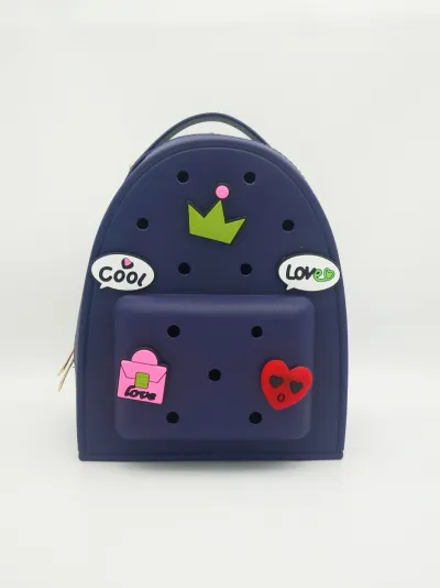 Women Silicone Cartoon Cute Pattern Holes Backpack