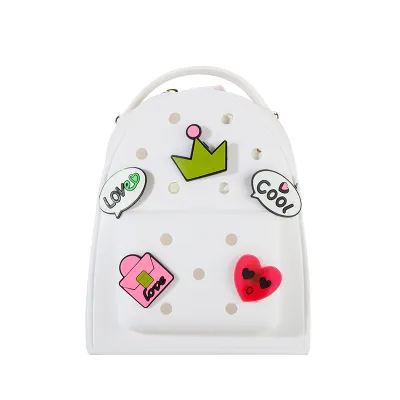 Women Silicone Cartoon Cute Pattern Holes Backpack