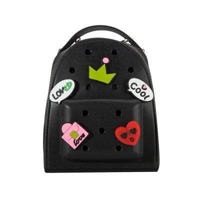 Women Silicone Cartoon Cute Pattern Holes Backpack