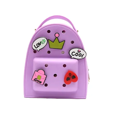 Women Silicone Cartoon Cute Pattern Holes Backpack