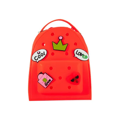 Women Silicone Cartoon Cute Pattern Holes Backpack