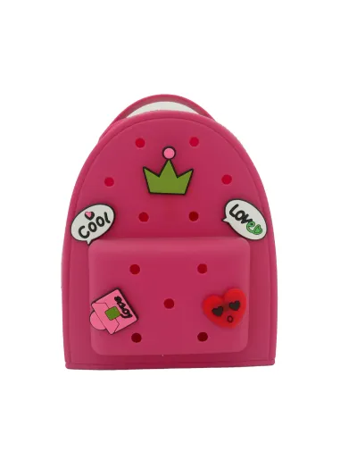 Women Silicone Cartoon Cute Pattern Holes Backpack