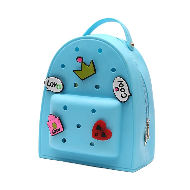 Women Silicone Cartoon Cute Pattern Holes Backpack