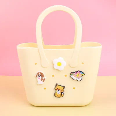 Children Cute Multicolor Silicone DIY Hole Handbag