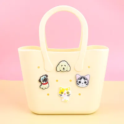Children Cute Multicolor Silicone DIY Hole Handbag