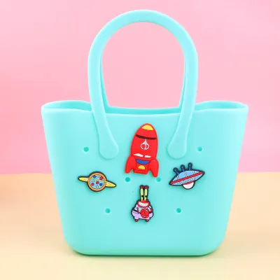 Children Cute Multicolor Silicone DIY Hole Handbag
