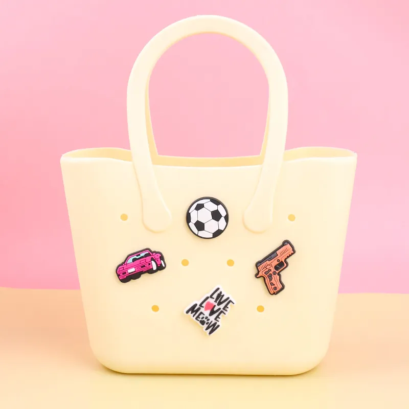 Children Cute Multicolor Silicone DIY Hole Handbag