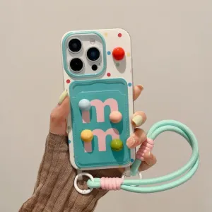 Women Simple Multicolor Three-Dimensional M Bean Apple TPU Phone Protective Case