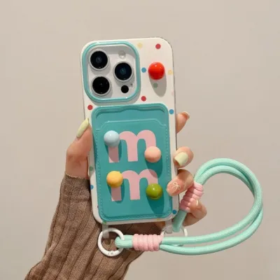 Women Simple Multicolor Three-Dimensional M Bean Apple TPU Phone Protective Case