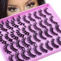 Wholesale Women Natural Thick Segmented Hair False Eyelash Glue Tweezers Set