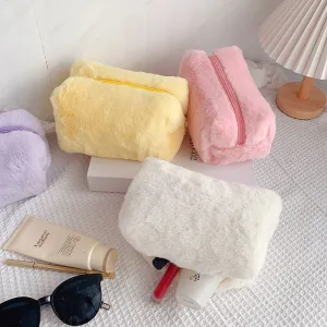 Women Cute Large Capacity Plush Toiletry Cosmetic Bag