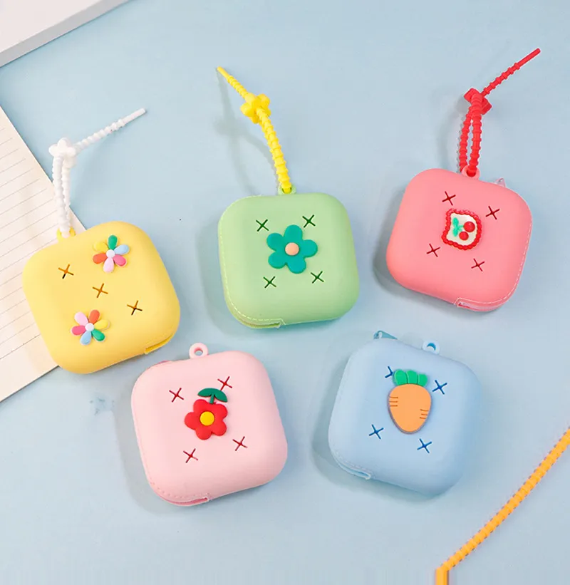 Women Cartoon Cute Mini DIY Cave Silicone Coin Purse Bags Wallets