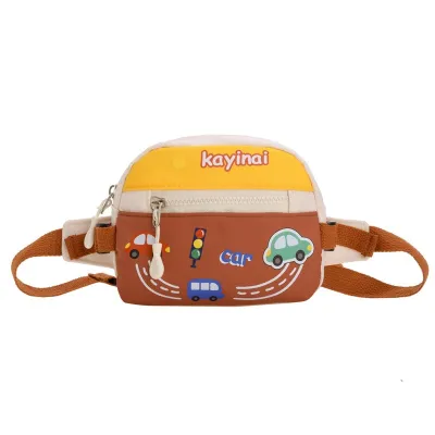 Kids Unisex Fashion Cute Cartoon Car Waist Chest Bag Nylon for Kindergarten