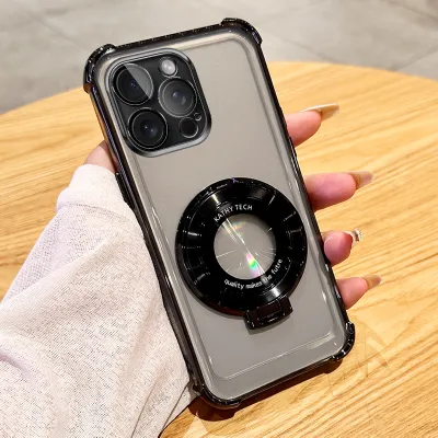 Simple And Stylish Four-Corner Anti-Drop Transparent Soft Rubber Bracket Apple Mobile Phone Protective Case