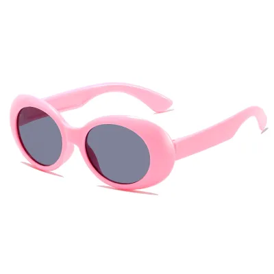 Kids Unisex Fashion Casual Cute Round Frame Solid Color Sunglasses Plastic Resin Lens Oval Box