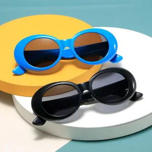 Kids Unisex Fashion Casual Cute Round Frame Solid Color Sunglasses Plastic Resin Lens Oval Box