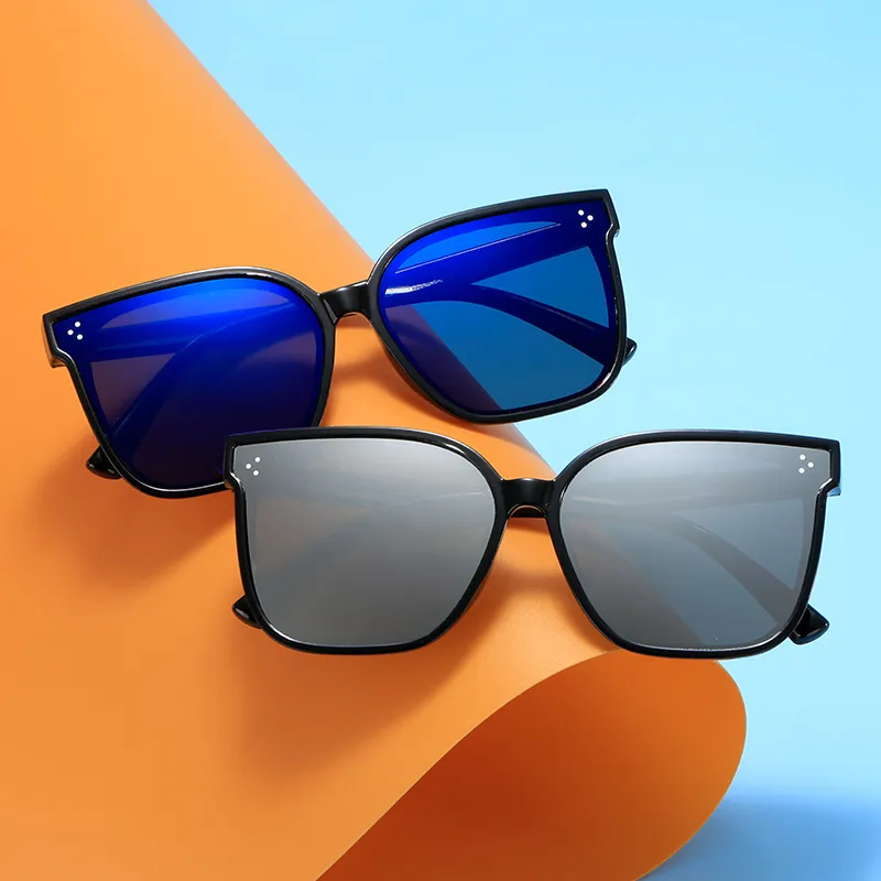 Kids Unisex Fashion Cute Square Frame Gradient Color Resin Lens Sunglasses