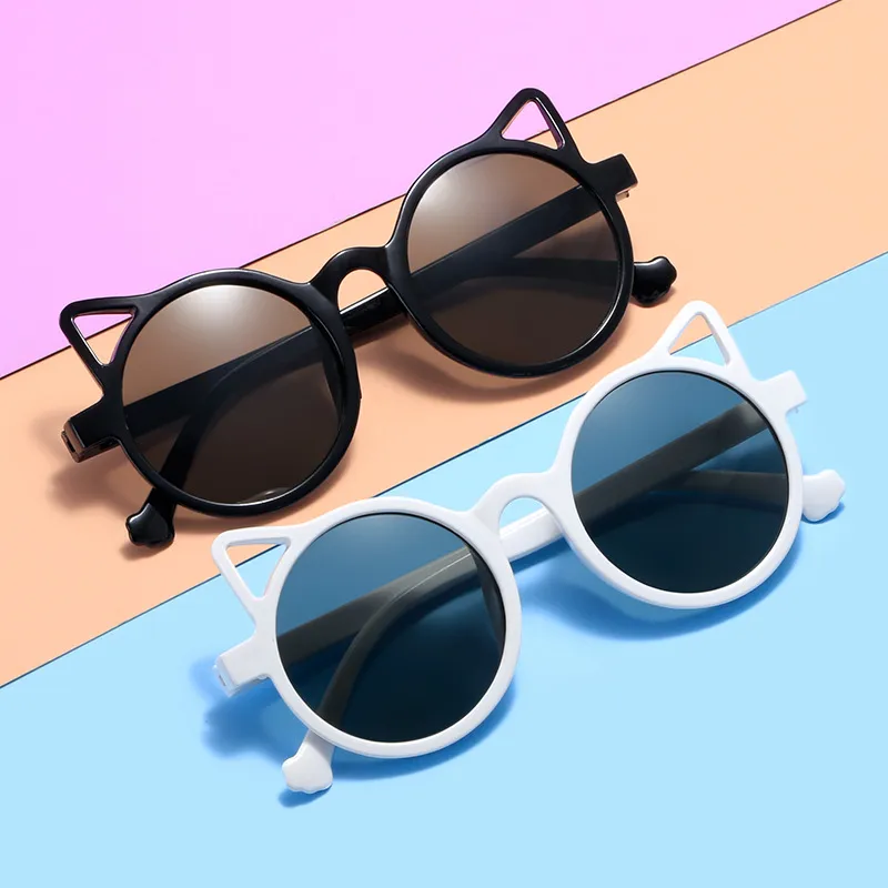 Kids Unisex Fashion Casual Cute Round Frame Resin Lens Sunglasses