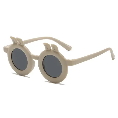Kids Unisex Fashion Casual Cute Round Frame Solid Color Sunglasses