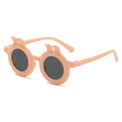 Kids Unisex Fashion Casual Cute Round Frame Solid Color Sunglasses