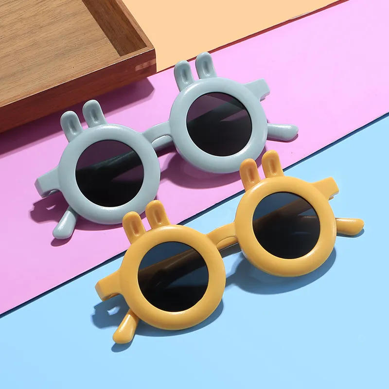 Kids Unisex Fashion Casual Cute Round Frame Solid Color Sunglasses