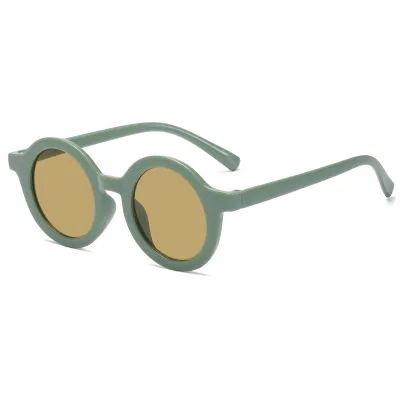 Kids Casual Solid Color Round Frame Sunglasses Unisex Plastic Resin Lens