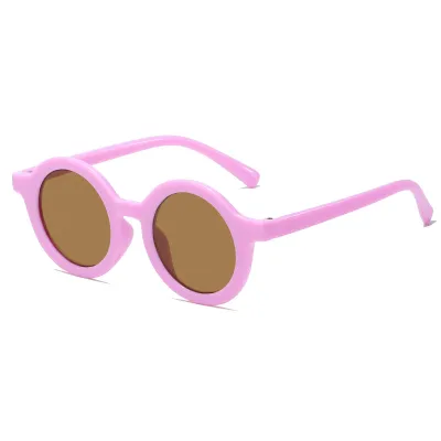 Kids Casual Solid Color Round Frame Sunglasses Unisex Plastic Resin Lens
