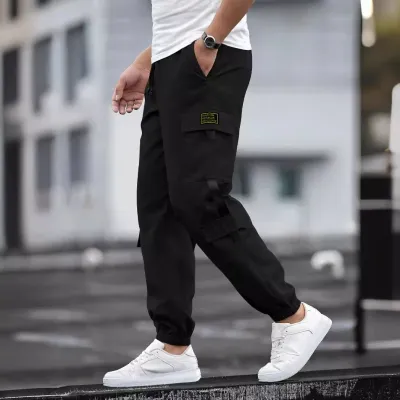 Men Fashion Casual Vintage Cargo Pants Multi-Pocket Straight