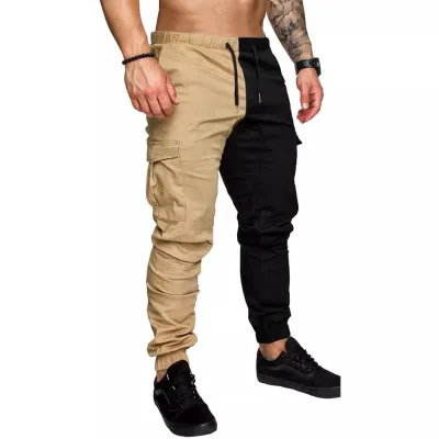 Men Fashion Casual Sports Color Block Cargo Pants