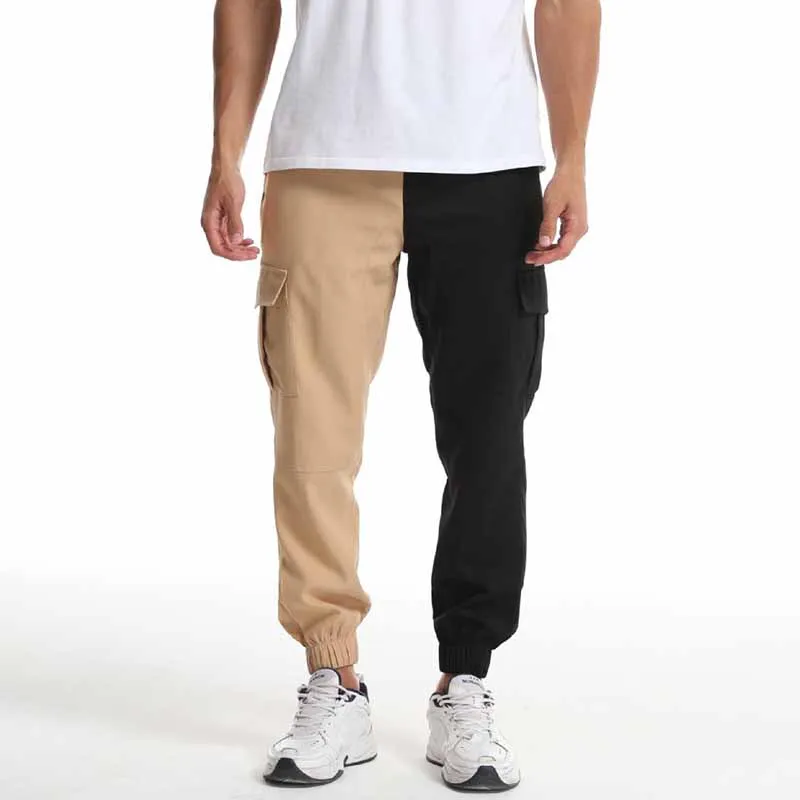 Men Fashion Casual Sports Color Block Cargo Pants
