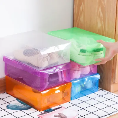 Candy Color Thickened Flip Plastic Shoe Box Packaging