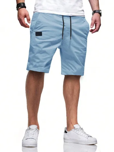 Men Summer Fashion Casual Solid Loose Straight Shorts