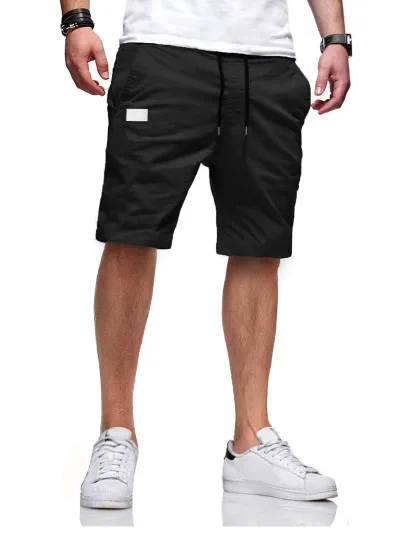 Men Summer Fashion Casual Solid Loose Straight Shorts