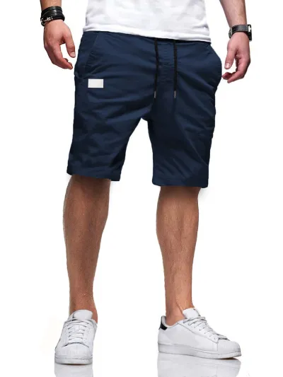 Men Summer Fashion Casual Solid Loose Straight Shorts